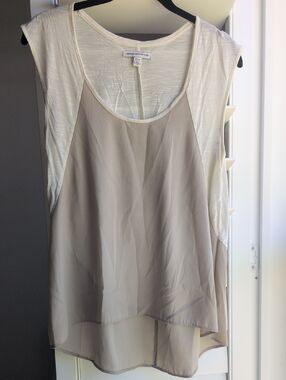 Sleeveless Two-Tone Cream & Taupe American Outfitters Women’s Top